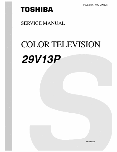 toshiba 29V13P service manual part1